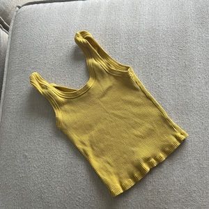 Yellow rubbed tank top by Le Lis
